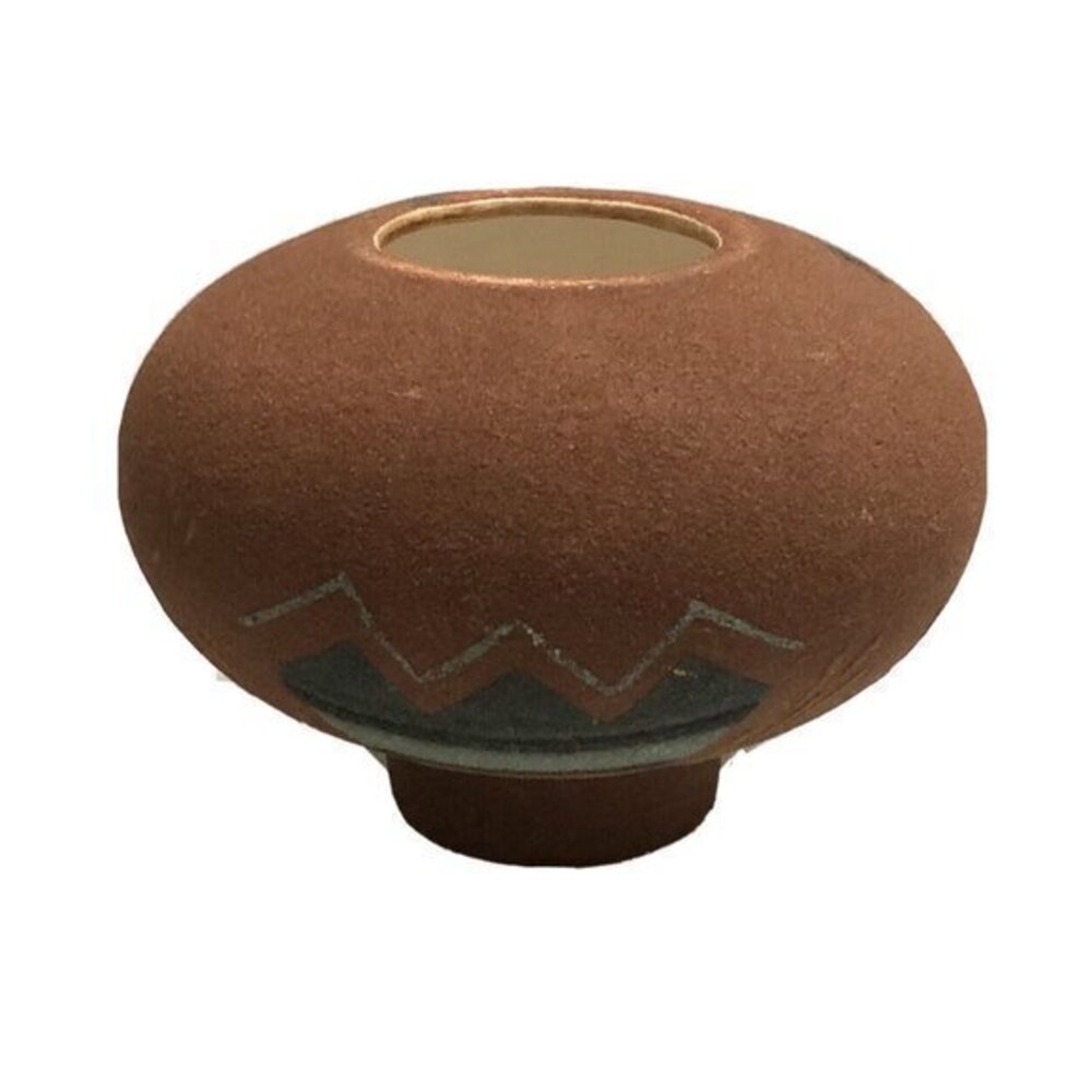 Sand Art Pillar Vase Navajo Design 5” Tall Southwestern Art Studio Decor .